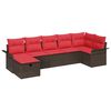vidaXL Tr&auml;dg&aring;rdsoffset 7 st Poly rattan