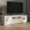 vidaXL Tv-b&auml;nk med LED-belysning vit h&ouml;gglans 140x36,5x40 cm