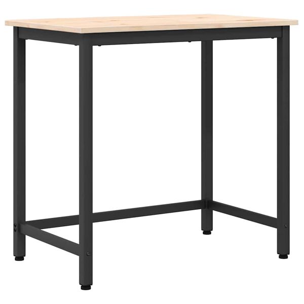 vidaXL bord Naturf&auml;rg 80 x 50 x 77 cm Konstruerat tr&auml; och st&aring;l