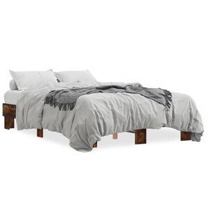 vidaXL S&auml;ngram r&ouml;kf&auml;rgad ek 140x200 cm konstruerad tr&auml; och metall