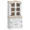 vidaXL Sideboard med l&aring;da Corona Vit 100 x 48,5 x 179 cm Massiv furu