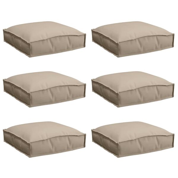 vidaXL Kudde 6 pcs Taupe 40 x 40 x 8 cm Oxford Tyg