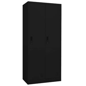 vidaXL Garderob svart 80x50x180 cm st&aring;l