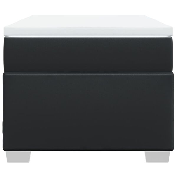 vidaXL Rams&auml;ng med madrass svart 90x190 cm konstl&auml;der