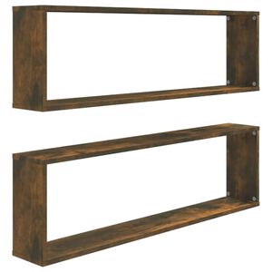 vidaXL V&auml;gghyllor 2 st r&ouml;kf&auml;rgad ek 100x15x30 cm konstruerat tr&auml;
