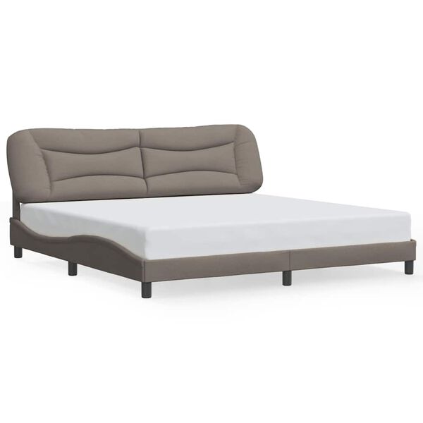 vidaXL Bed Frame without Mattress "Hvar" Taupe 200x200 cm Fabric