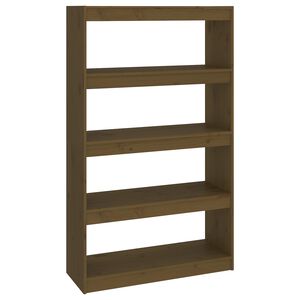 vidaXL Bokhylla/Rumsavdelare honungsbrun 80x30x135,5 cm massiv furu