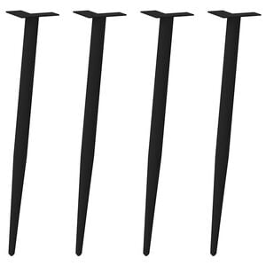 vidaXL Konsolbordsben koniska 4 st svarta 72-73 cm st&aring;l