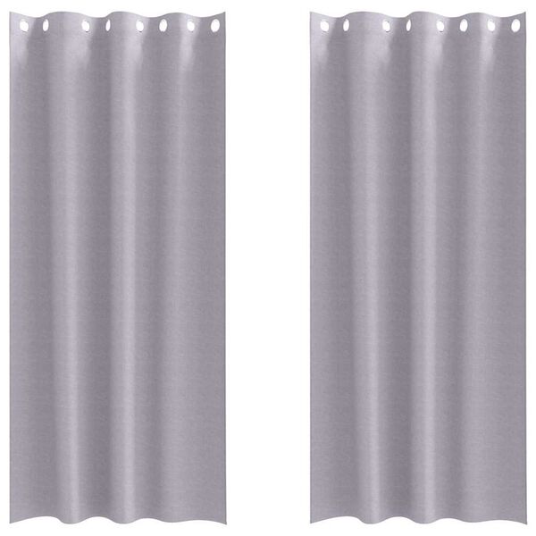 vidaXL M&ouml;rkl&auml;ggningsgardiner med Ringar 2 pcs Metallgr&aring; 225 x 140 cm