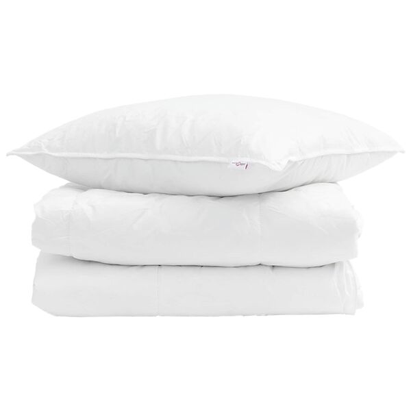 vidaXL Sommar Duvet med kudde 2 pcs Vit Dunfjäder
