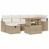vidaXL Tr&auml;dg&aring;rdsoffset 7 st Beige konstrotting