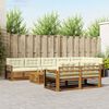 vidaXL Utomhussoffset med kudde 9 pcs Naturlig och Gr&auml;dde