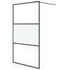 vidaXL Duschv&auml;gg svart 115x195 cm halvfrostat ESG-glas