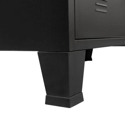 vidaXL TV-bänk industriell stil metall 120x35x48 cm svart