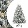vidaXL Konstgjord julgran 150 cm 150 LED-lampor Varmvit PVC och st&aring;l