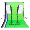 vidaXL Studiobelysning med bakgrunder & softboxar