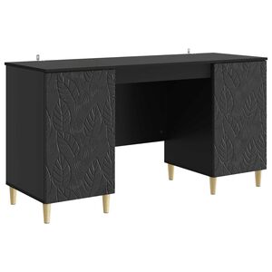 vidaXL Skrivbord Svart 142,5 x 50 x 75 cm Konstruerat tr&auml;