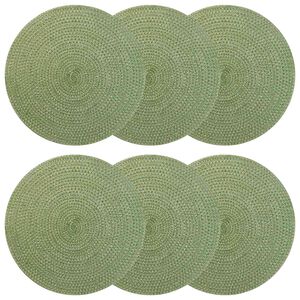 vidaXL Jute Placemats 6 st Olivgr&ouml;n 100% Tossa Jute