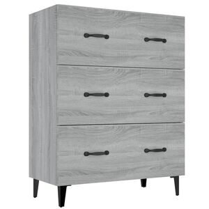 vidaXL Sk&auml;nk gr&aring; sonoma 69,5x34x90 cm konstruerat tr&auml;