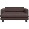 vidaXL Barnsoffa med fotpall brun 100x50x30 cm konstläder