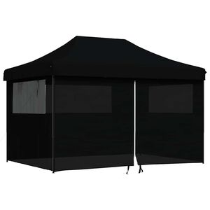 vidaXL Pop-Up hopf&auml;llbart partyt&auml;lt med 4 sidov&auml;ggar svart