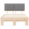 vidaXL Sängram med Klädd Huvudgavel Ljusgrå 120 x 190 cm Massiv furu