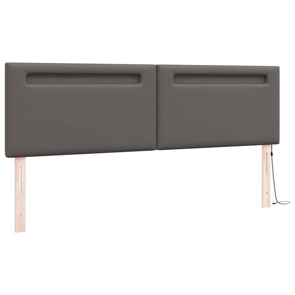 vidaXL LED huvuddyna Gr&aring; 180 cm Konstl&auml;der