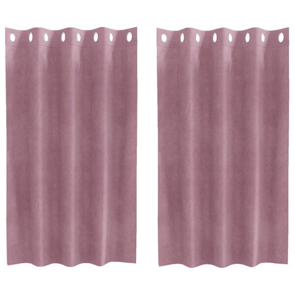 vidaXL M&ouml;rkl&auml;ggningsgardiner 2 pcs M&ouml;rkrosa 140 x 140 cm Sammet