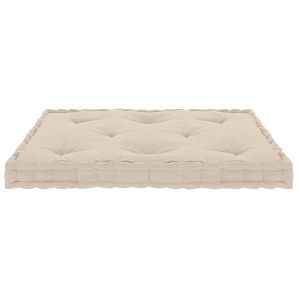 vidaXL Dyna till pallsoffa beige 73x40x7 cm bomull