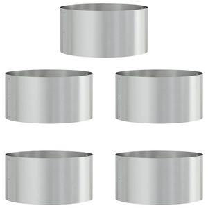 vidaXL Krukring 5 st Silver 40 x 40 x 20 cm Galvaniserat St&aring;l