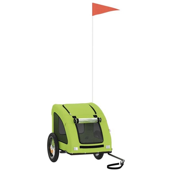 vidaXL Cykelvagn för djur grön oxfordtyg och järn
