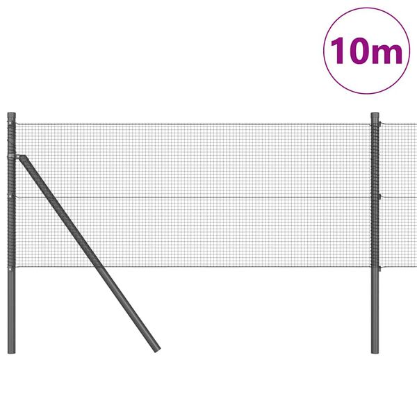 vidaXL St&auml;ngselstolpe Gr&aring; 10 x 0,4 m (12 x 12 mm n&auml;t) St&aring;l och PVC