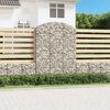 vidaXL Gabion b&aring;gformad 150x30x200/220 cm galvaniserat j&auml;rn