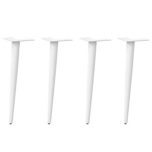 vidaXL Soffbordsben koniska 4 st vita 42-43 cm st&aring;l