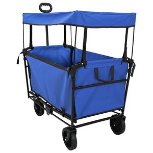 vidaXL Hopf&auml;llbar shoppingvagn med bromsar Svart 105 x 56,5 x 116 cm