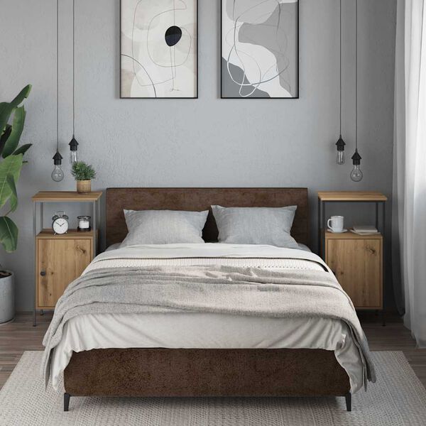 vidaXL S&auml;ngbord 2 st artisan ek 41x31x80 cm konstruerat tr&auml;