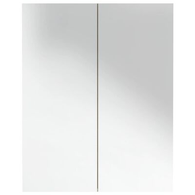vidaXL Spegelskåp för badrum vit och ek 60x15x75 cm MDF