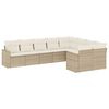 vidaXL Soffgrupp f&ouml;r tr&auml;dg&aring;rden med dynor 9 delar beige konstrotting