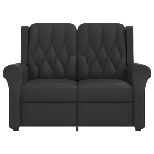 vidaXL Massagef&aring;t&ouml;lj 2-sits svart glansigt konstl&auml;der