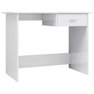 vidaXL Skrivbord vit h&ouml;gglans 100x50x76 cm konstruerat tr&auml;
