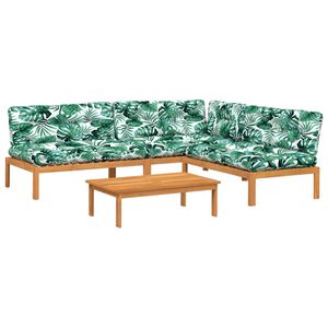 vidaXL Pallsoffgrupp f&ouml;r tr&auml;dg&aring;rden med dynor 4 delar massiv akacia