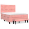 vidaXL Rams&auml;ng med madrass rosa 140x190 cm sammet