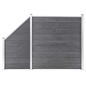 vidaXL WPC-staketpanel 1 fyrkantig + 1 vinklad 273x186 cm gr&aring;