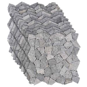 vidaXL Mosaikplattor Ljusgr&aring; 30 x 30 cm Marmor