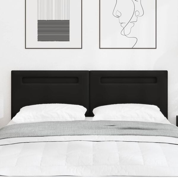vidaXL LED huvuddyna Svart 144 cm Konstl&auml;der