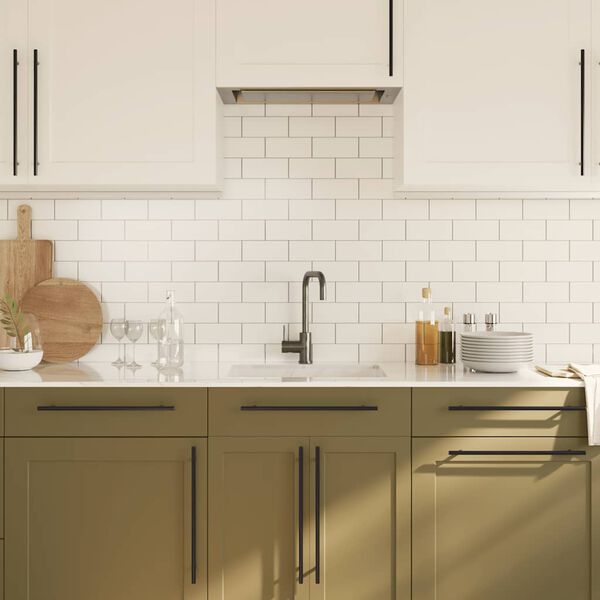 vidaXL Skåphandtag 5 st svart 320 mm rostfritt stål