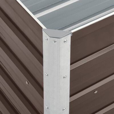 vidaXL Odlingslåda upphöjd galvaniserat stål 240x40x45 cm brun