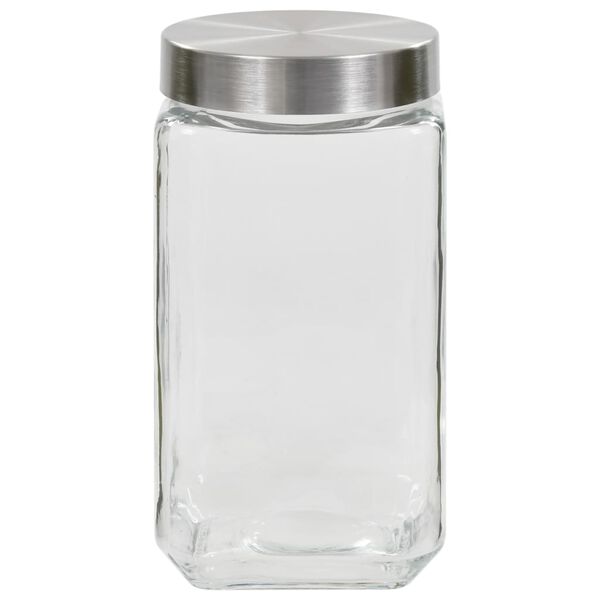 vidaXL F&ouml;rvaringsburkar i glas med silvriga lock 6 st 2100 ml