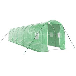 vidaXL V&auml;xthus med st&aring;lram gr&ouml;n 20 m&sup2; 10x2x2 m