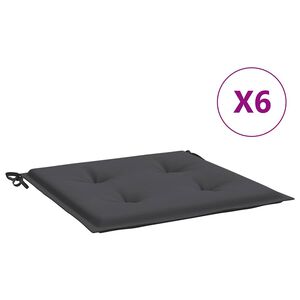 vidaXL Stolsdynor 6 st antracit 40x40x3 cm oxfordtyg